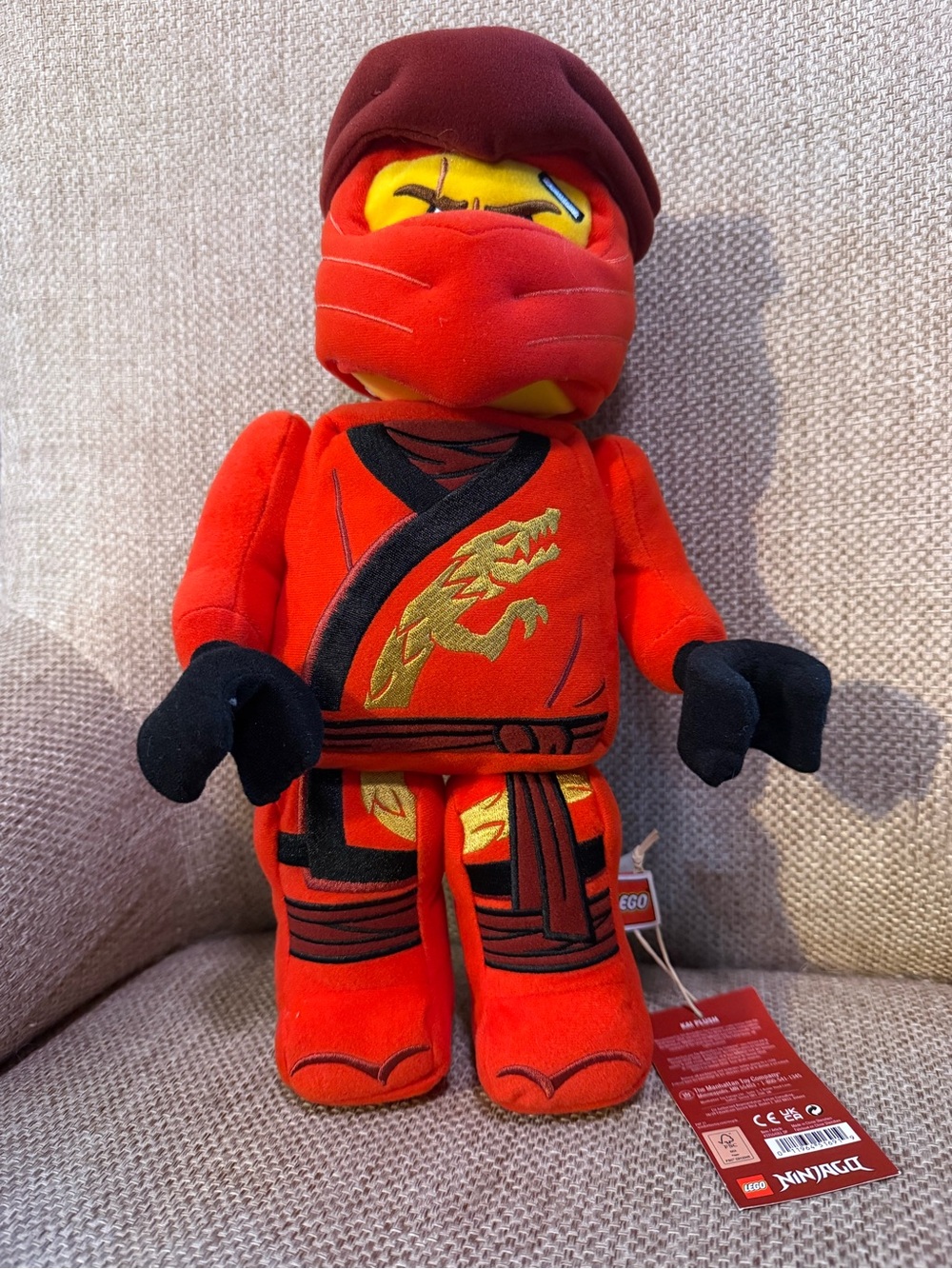 Lego Ninjago Red Ninja Plush with Gold Dragon Accents